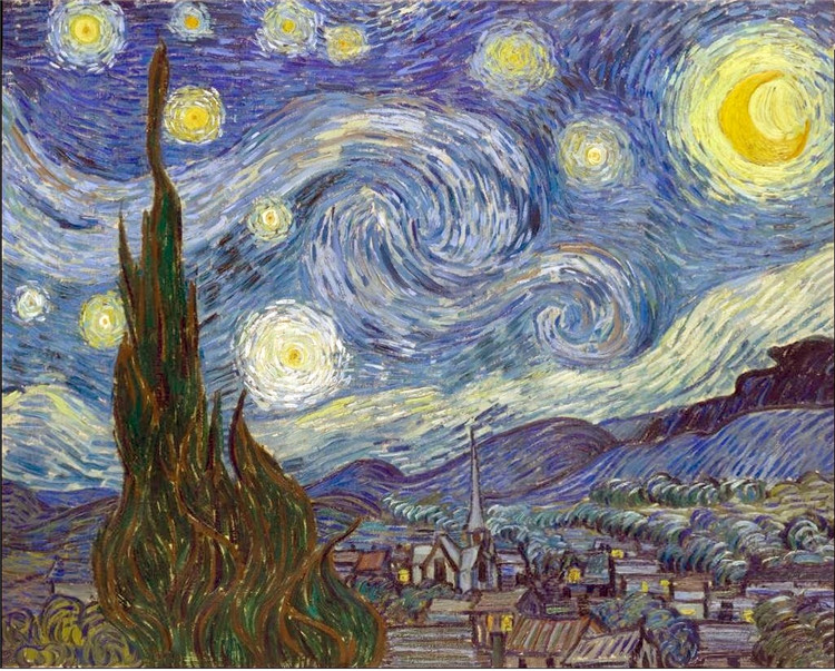 Starry Night Vincent Willem Van Gogh Oil Painting - Click Image to Close